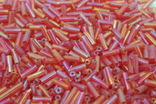 Buggle Beads 3"sizes #405D Transparent Red 1/6Pound