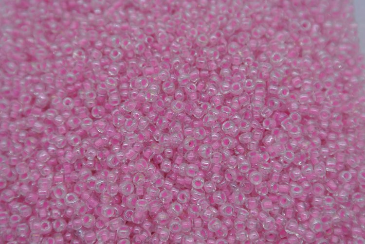 Seed Beads -11/0 size #275P Transparent Pink 1Pound - Click Image to Close