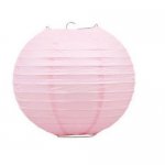 JQ-19LP 12"Round Paper Lantern Light Pink
