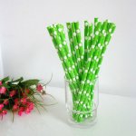 PPS1-59 Dot Paper Straws Green (20pcs)