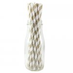 PPS3-28 Striped Paper Straw Gold (20pcs)