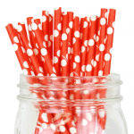 PPS1-52 Dot Paper Straws Red (20pcs)
