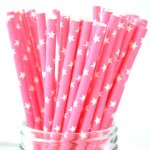 PPS4-166 Pink Star Straws (20pcs)