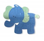 P2179M MEDIUM WOOD BLUE ELEPHANT
