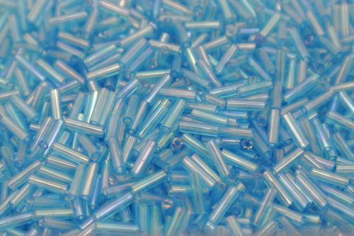 Buggle Beads 3"sizes #403 Transparent Blue 1/6Pound