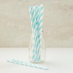 PPS3-23 Striped Paper Straw Blue (20pcs)