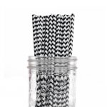 PPS2-75 Chevron Paper Straws Black(20pcs)