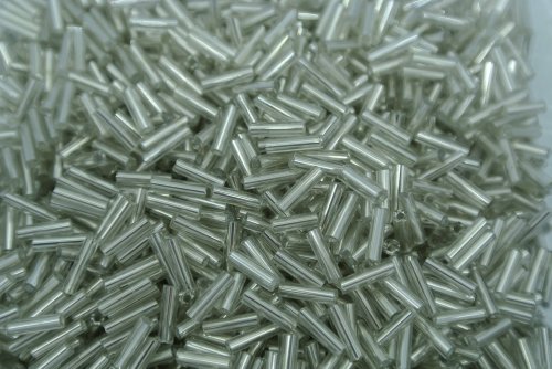 Buggle Beads 3"sizes #21 Sliver 1/6Pound