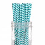 PPS2-91 Chevron Paper Straws Blue(20pcs)