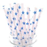 PPS4-71 Blue Star Straws (20pcs)
