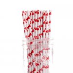 PPS5-199U Heart Love Paper Straws Red (20pcs)