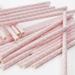 PPS1-64 Dot Paper Straws Pink (20pcs)