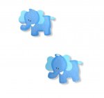 P2179S SMALL BLUE WOOD ELEPHANT