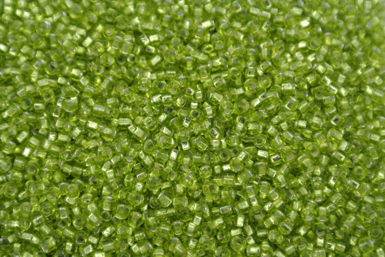 Seed Beads -11/0 size #24 Metal Apple Green 1/6Pound - Click Image to Close