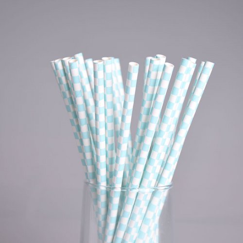 PPS6-177 Square Paper Straws Powder Blue (20pcs)