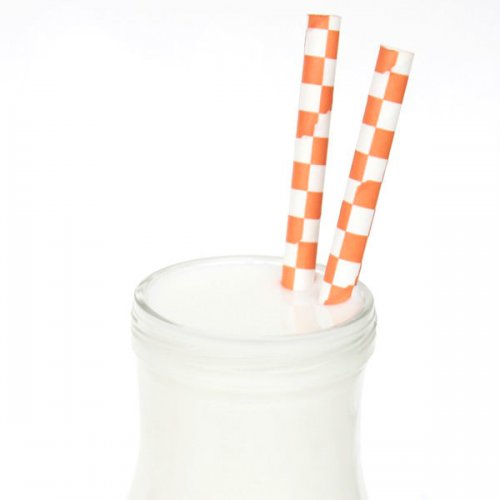 PPS6-180 Square Paper Straws Orange (20pcs)