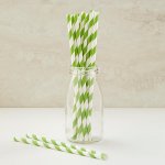 PPS3-19 Striped Paper Straw Green (20pcs)