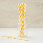 PPS3-17 Striped Paper Straw Yellow (20pcs)