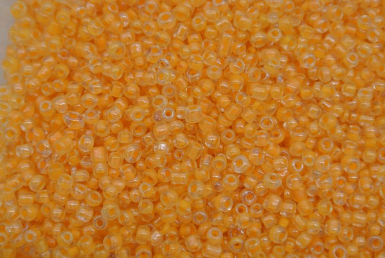 Seed Beads -11/0 size #280D Transparent Dark Orange 1/6Pound - Click Image to Close