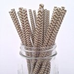 PPS2-88 Chevron Paper Straws Gold(20pcs)