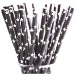 PPS4-163 Black Star Straws (20pcs)