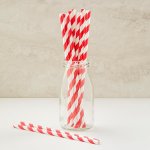 PPS3-7 Striped Paper Straw Red (20pcs)