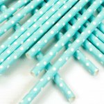PPS1-48 Dot Paper Straws Powder Blue (20pcs)