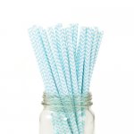 PPS2-87 Chevron Paper Straws Powder Blue(20pcs)