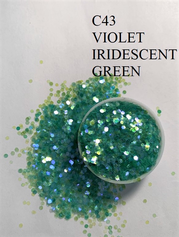 C43 VIOLET IRIDESCENT GREEN (1.6MM) 500G/BAG C43 VIOLET IRIDESCENT GREEN (1.6MM) 500G/BAG