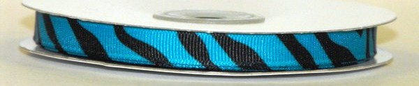 3/8" ZEBRA #68/B Turquoise w/Black