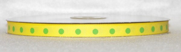 DT424-030 #C02 Canary w/Apple Green Dots - Click Image to Close
