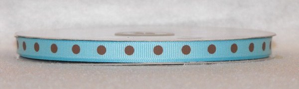DT424-030 #C05 Lt.Turquoise w/Brown Dots - Click Image to Close