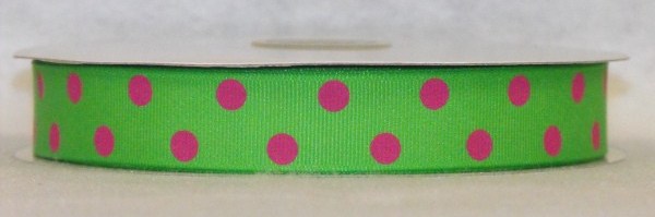 DT547-070 #C03 Emerald w/Fuchsia Dots