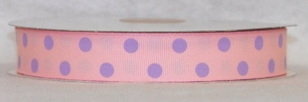 DT547-070 #C04 Pink w/Lavender Dots - Click Image to Close